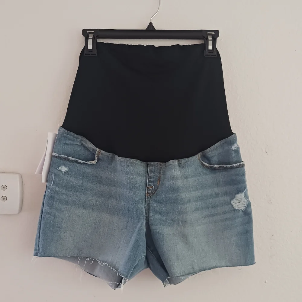 Isabel Maternity Over The Belly‎ Denim Shorts